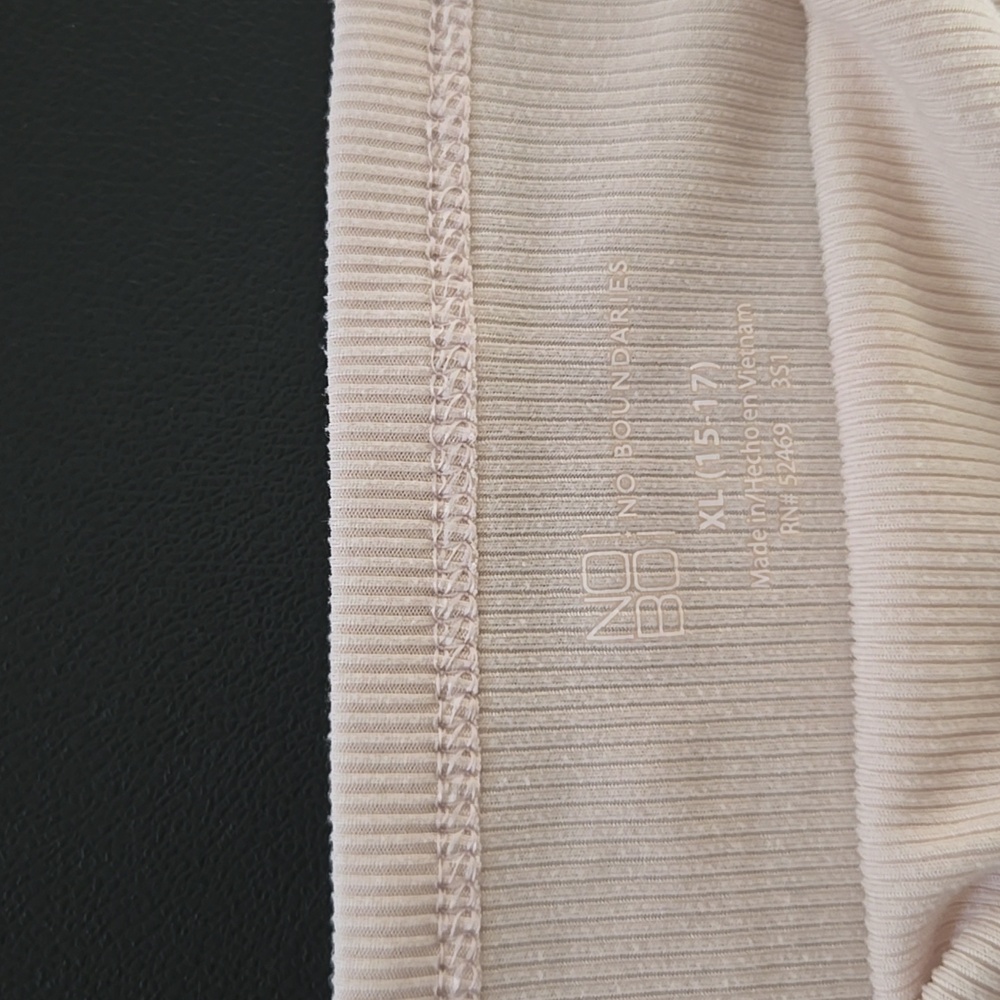 No Boundaries Light Beige Ribbed Top